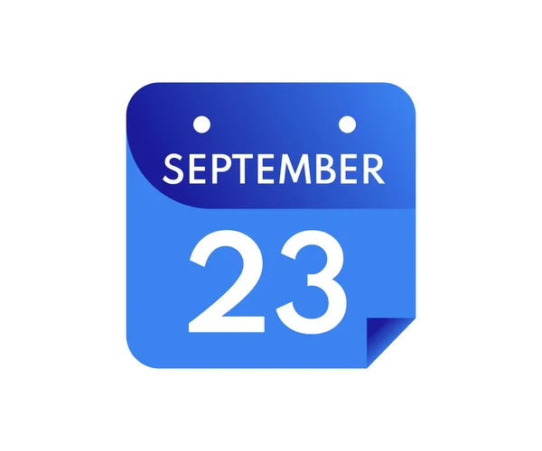 Septiembre Single Day Calendar Aislado Sobre Fondo Blanco — Vector de stock