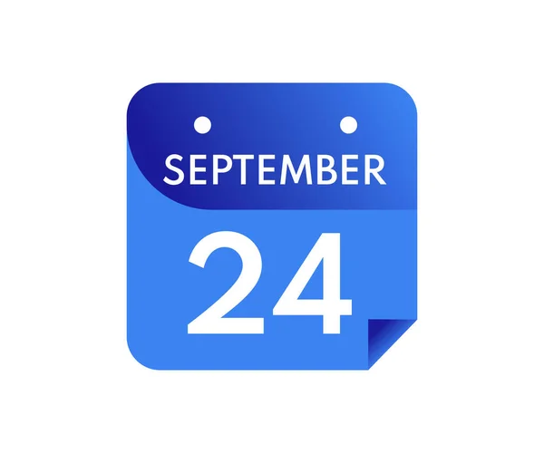 Septiembre Single Day Calendar Aislado Sobre Fondo Blanco — Vector de stock