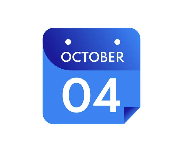 Οκτώβριος Ενιαία Ημέρα Στο Ημερολόγιο Απομονώνονται Λευκό Φόντο — Διανυσματικό Αρχείο