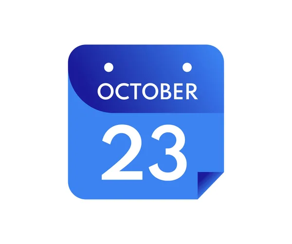 Oktober Enkeldag Kalender Isolerad Vit Bakgrund — Stock vektor