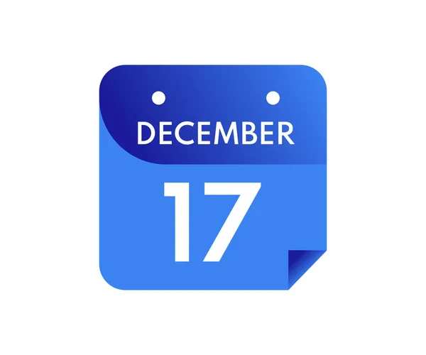 Diciembre Día Único Calendario Aislado Sobre Fondo Blanco — Vector de stock