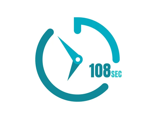 Minuterie 108 Sec Conception Icône Simple 108 Secondes Horloges Minuterie — Image vectorielle