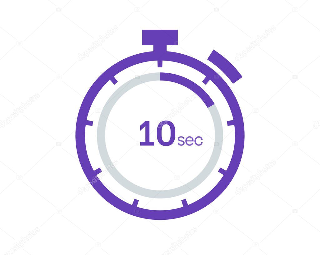 Timer 10 sec icon, 10 seconds digital timer. Clock and watch, timer, countdown