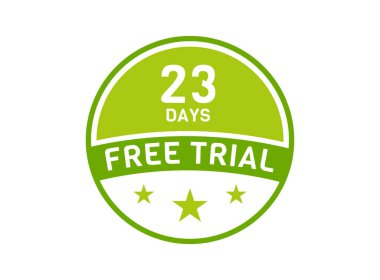 23 gün ücretsiz deneme. 23 gün ücretsiz deneme rozeti
