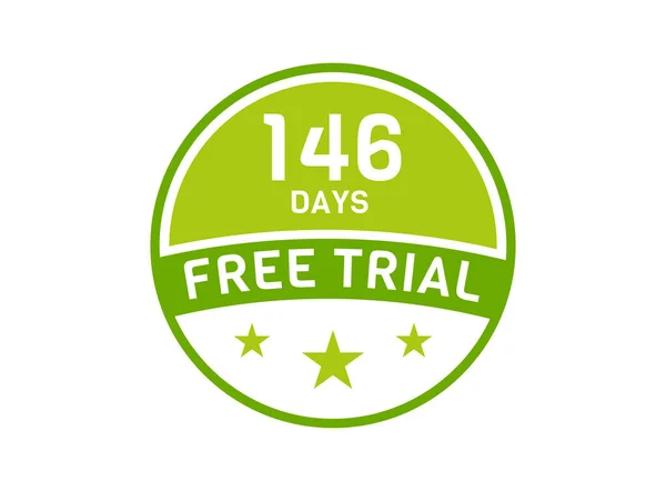146日間無料体験 146日無料トライアルバッジ — ストックベクタ