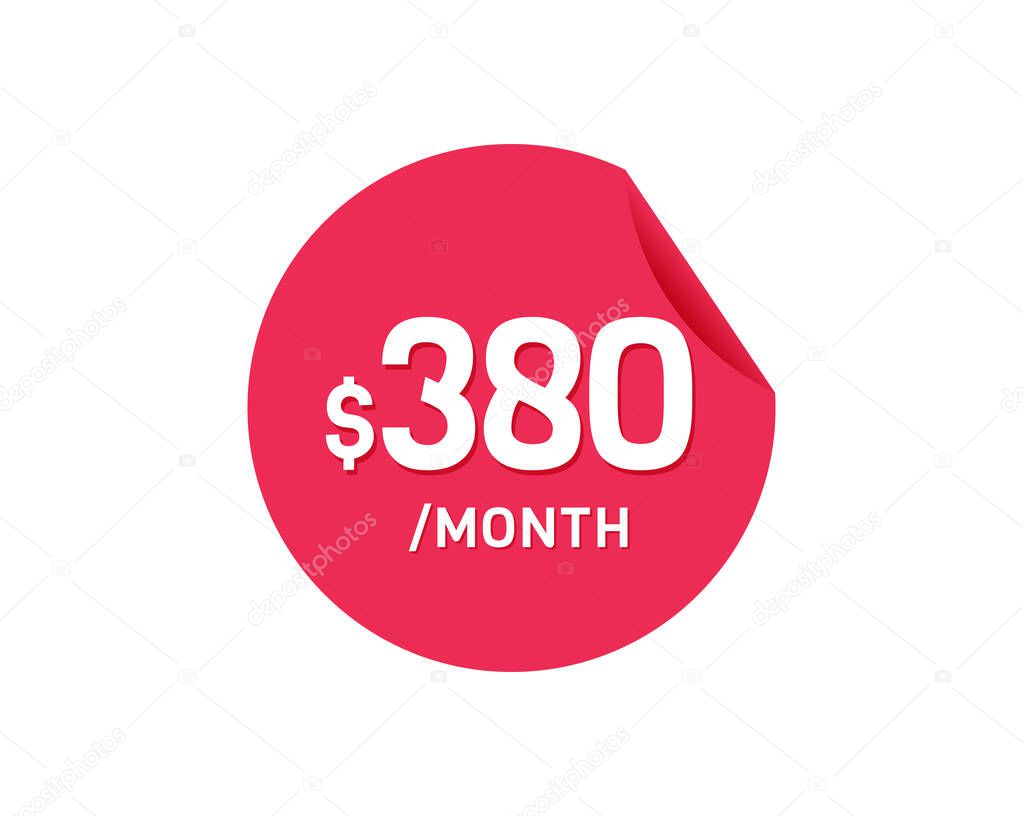 $380 Dollar Month. 380 USD Monthly sticker
