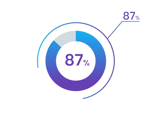 Yüzde 87 'lik pasta grafiği bilgi elemanları. İndirme, illüstrasyon, iş, web tasarımı için% 87 bilgi çemberi simgeleri