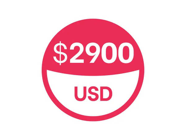 Tecken 2900 Dollar 2900 Usd Badge Vit Bakgrund — Stock vektor