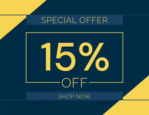 Özel satış teklifi% 15 indirimli işaret,% 15 indirimli satış minimum pankart illüstrasyonu