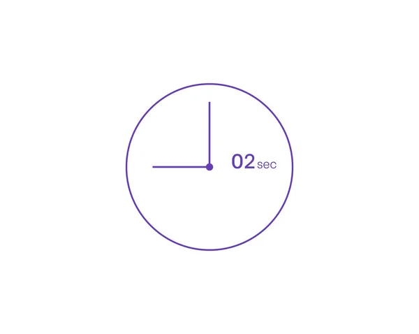 定时器2秒图标 秒表矢量图标 钟表计时器倒计时符号 — 图库矢量图片