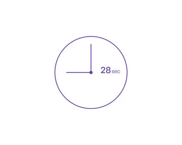 28秒 定时器28秒图标 秒表矢量图标 钟表计时器倒计时符号 — 图库矢量图片