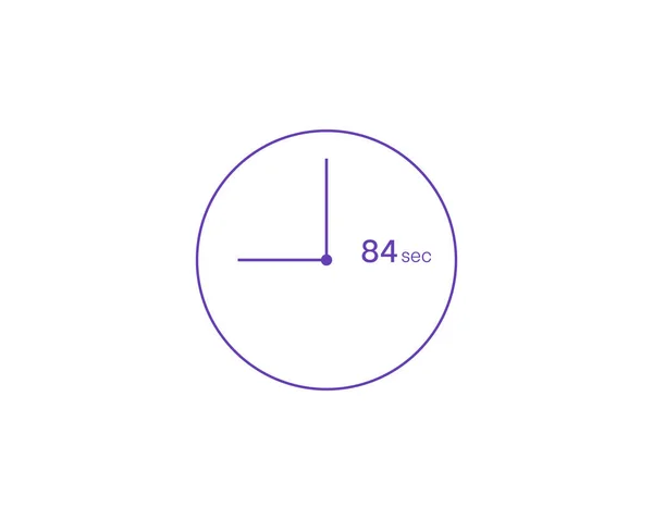 84秒 定时器84秒图标 秒表矢量图标 钟表计时器倒计时符号 — 图库矢量图片