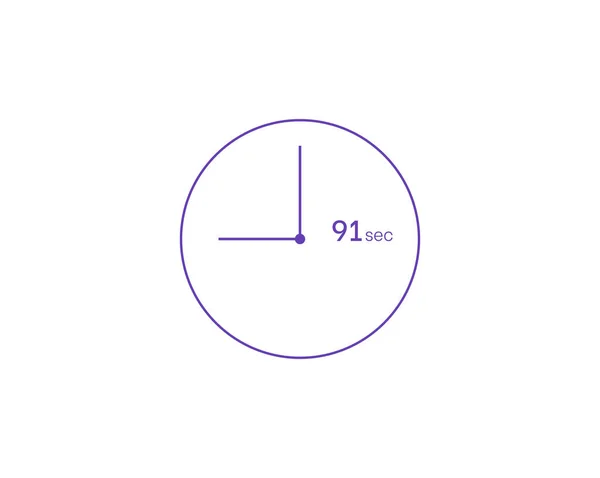 Δευτερόλεπτα Timer Sec Εικονίδιο Stopwatch Διάνυσμα Εικονίδιο Ρολόι Και Ρολόι — Διανυσματικό Αρχείο