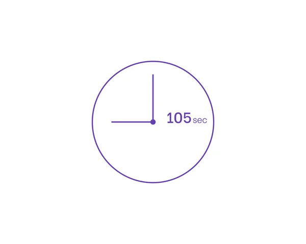 105 Segundos Timer 105 Sec Ícone Ícone Vetor Cronômetro Relógio —  Vetores de Stock