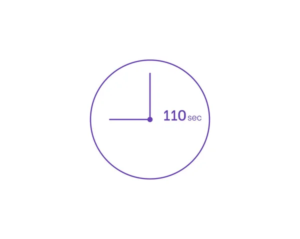 110 Segundos Timer 110 Sec Ícone Ícone Vetor Cronômetro Relógio —  Vetores de Stock