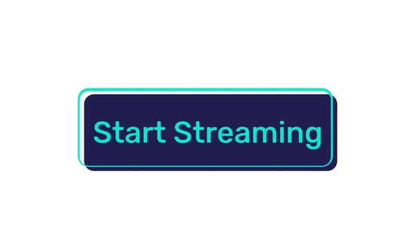 Indítsa Streaming Vektor Gombok Elszigetelt Fehér Háttér — Stock Vector