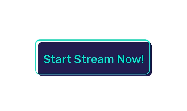 Iniciar Stream Agora Botões Vetoriais Isolados Fundo Branco — Vetor de Stock