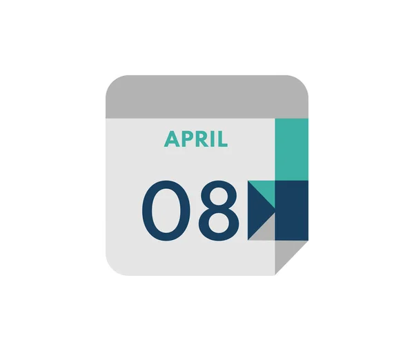 Απριλίου Κατ Αποκοπή Ημερήσια Ημερολογιακή Ημερομηνία Απριλίου — Διανυσματικό Αρχείο