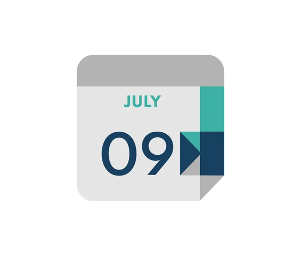 July Flat Daily Calendar Date July Single Day Calendar Icon — Stock Vector