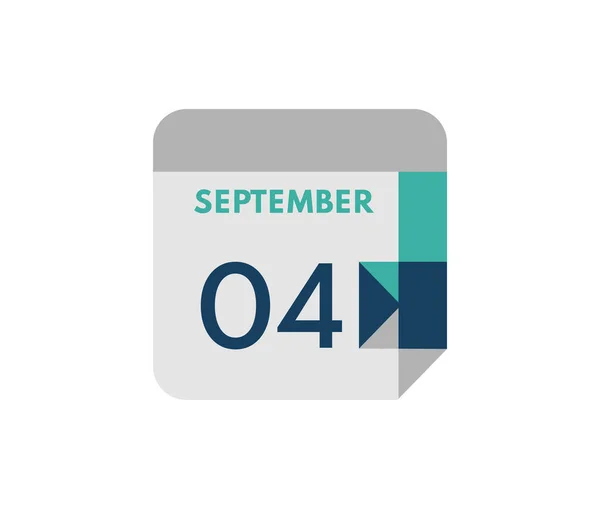 September Flat Daily Calendar Date September Single Day Calendar Icon — Stock Vector