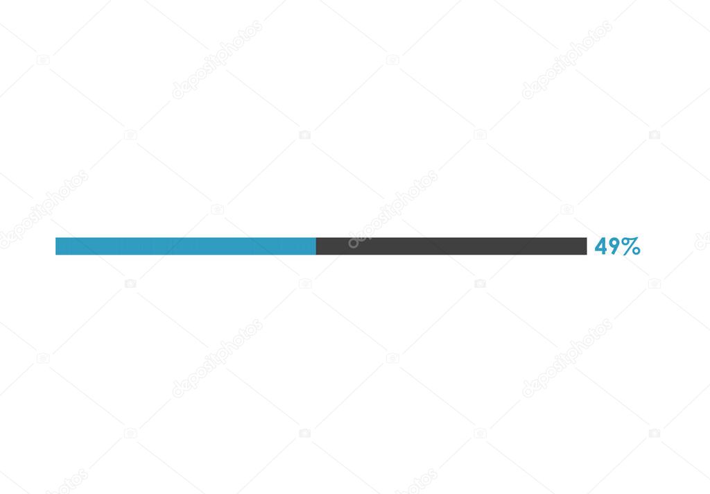 49% loading icon, 49% Progress bar vector illustration