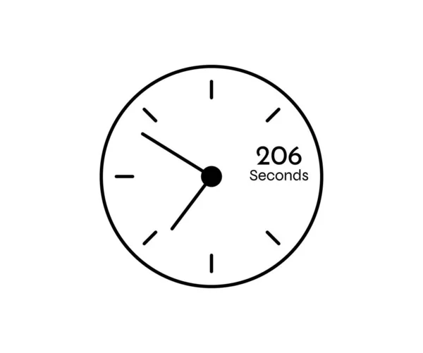 206 Δευτερόλεπτα Αντίστροφη Μέτρηση Σύγχρονη Εικόνα Χρονόμετρο Χρονόμετρο Και Μέτρηση — Διανυσματικό Αρχείο