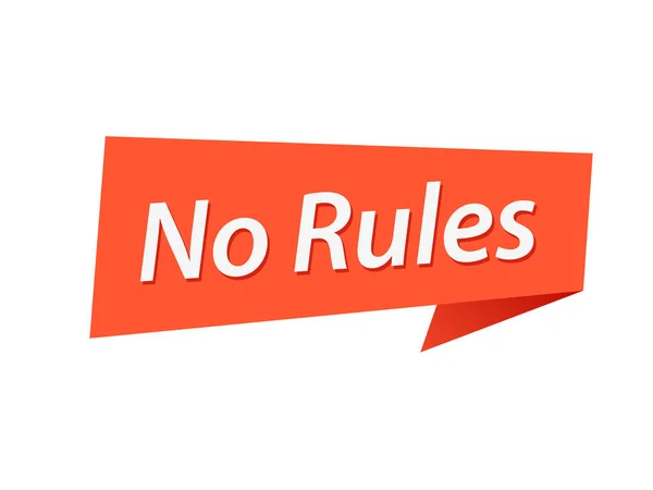 Keine Regeln Banner Design Vektor — Stockvektor