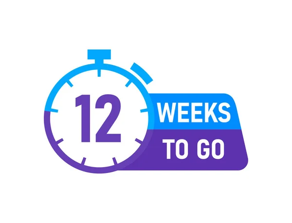 Beyaz arkaplanda etiketlenmek için 12 hafta