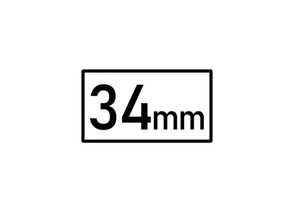 Illustration Vectorielle Icône Millimètres Taille 34Mm — Image vectorielle