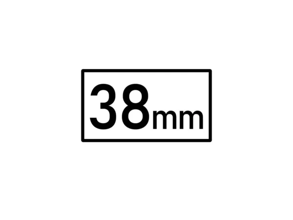 Millimeter Icon Vector Illustration 38Mm Größe — Stockvektor