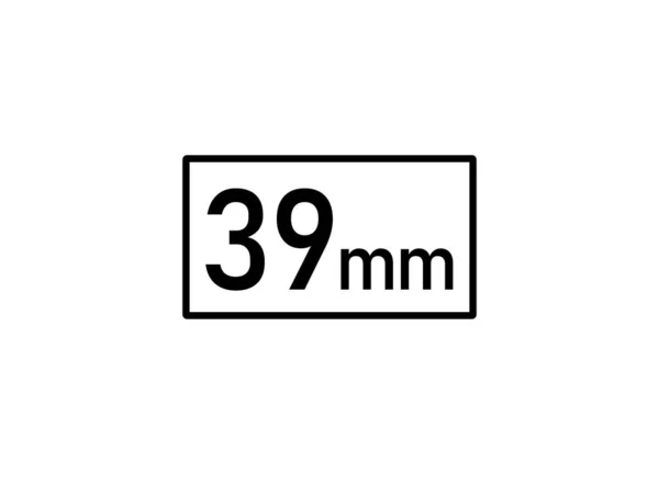 Millimeter Icon Vector Illustration 39Mm Größe — Stockvektor