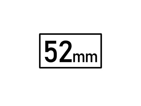 Illustration Vectorielle Icône Millimètres Taille 52Mm — Image vectorielle