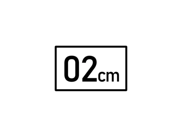 Centímetros Ícone Vetor Ilustração Tamanho 2Cm —  Vetores de Stock