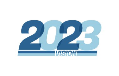 Mutlu yıllar 2023. Tipografi logosu 2023 vizyon, 2023 Yeni Yıl bayrağı