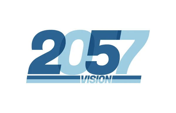 Felice Anno Nuovo 2057 Tipografia Logo 2057 Visione 2057 Capodanno — Vettoriale Stock