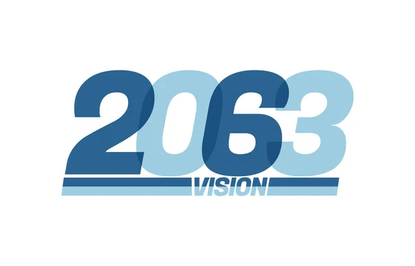 Feliz Año Nuevo 2063 Logo Tipografía Visión 2063 Banner Año — Vector de stock