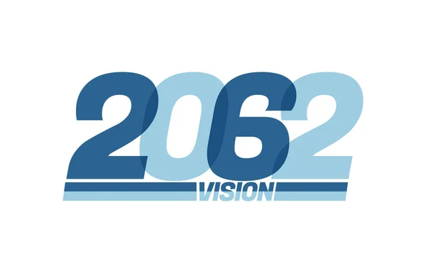 Feliz Año Nuevo 2062 Logo Tipografía Visión 2062 Banner Año — Vector de stock