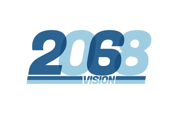 Feliz Año Nuevo 2068 Logo Tipografía Visión 2068 Banner Año — Vector de stock