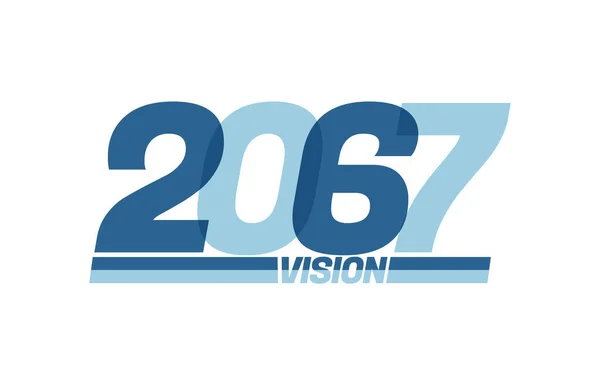 Feliz Año Nuevo 2067 Logo Tipografía Visión 2067 Banner Año — Vector de stock