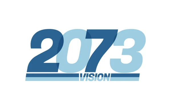 Feliz Año Nuevo 2073 Logo Tipografía Visión 2073 Banner Año — Vector de stock