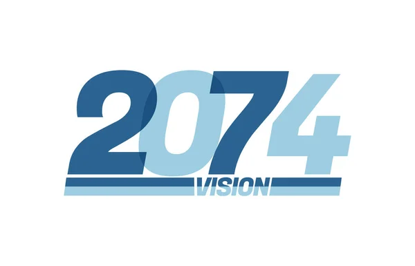 Feliz Año Nuevo 2074 Tipografía Logo 2074 Visión 2074 Año — Vector de stock