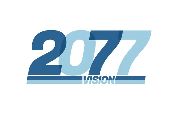 Feliz Año Nuevo 2077 Logo Tipografía Visión 2077 Banner Año — Vector de stock