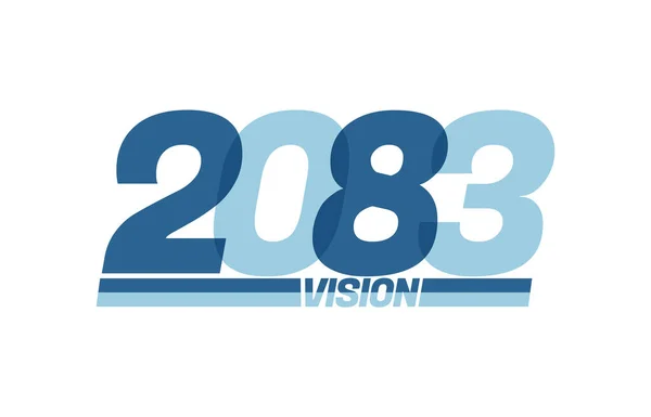 Feliz Año Nuevo 2083 Logo Tipografía Visión 2083 Banner Año — Vector de stock