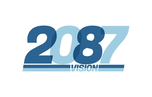 Feliz Año Nuevo 2087 Logo Tipografía Visión 2087 Banner Año — Vector de stock