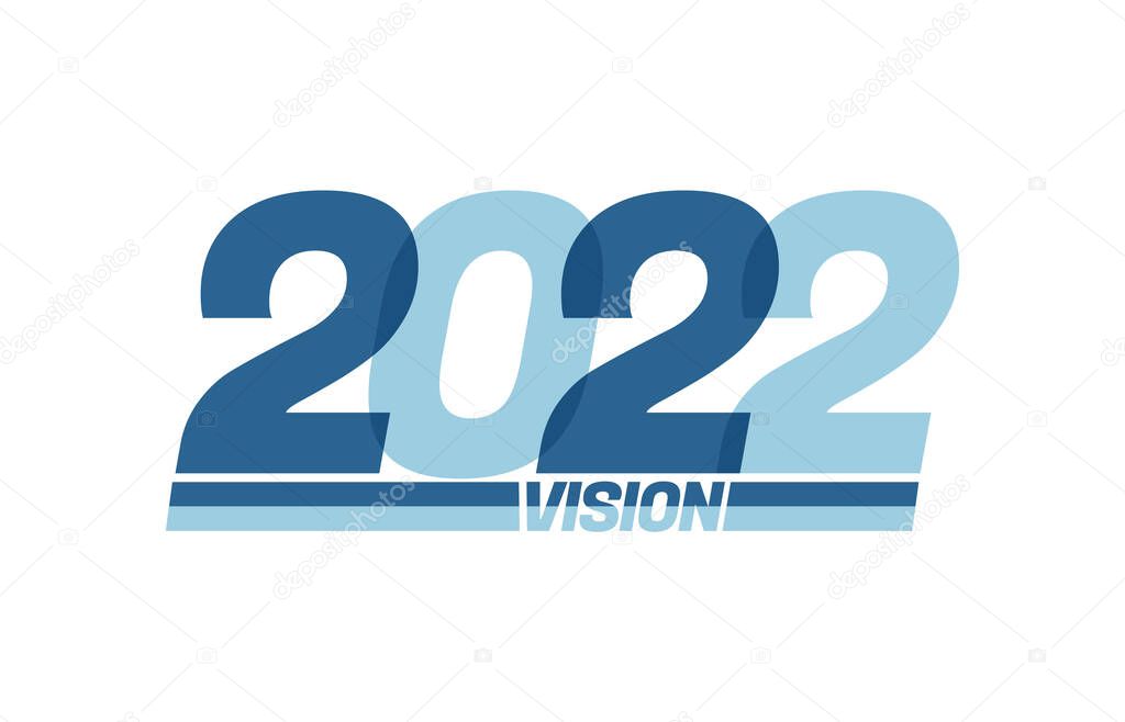 Happy new year 2022. Typography logo 2022 vision, 2022 New Year banner