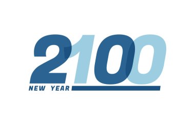 Happy New Year 2100. Happy New Year 2100 text design for Brochure design, card, banner clipart