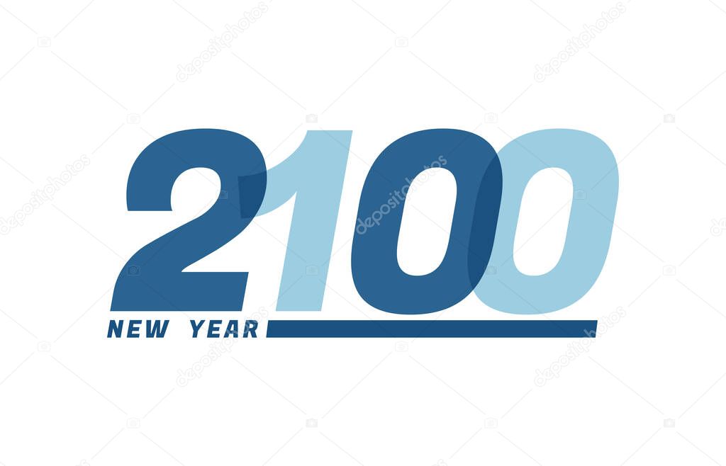 Happy New Year 2100. Happy New Year 2100 text design for Brochure design, card, banner