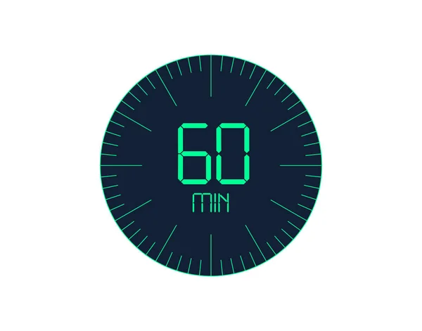 60 dakikalık zaman göstergesi, 60 dakikalık dijital zaman göstergesi. Saat ve saat, zamanlayıcı, geri sayım