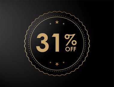 % 31 indirimli işaret,% 31 indirimli özel teklif vektör illüstrasyonu