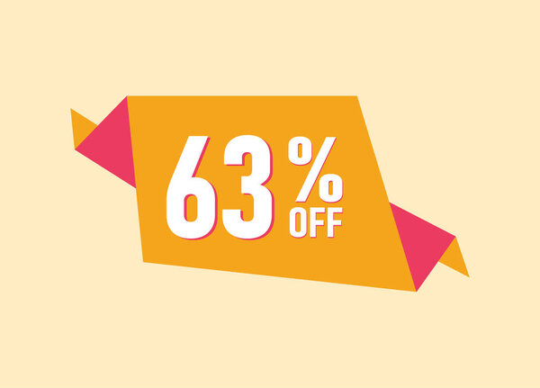 63% off offer banner, 63 percent Discount sale banner design